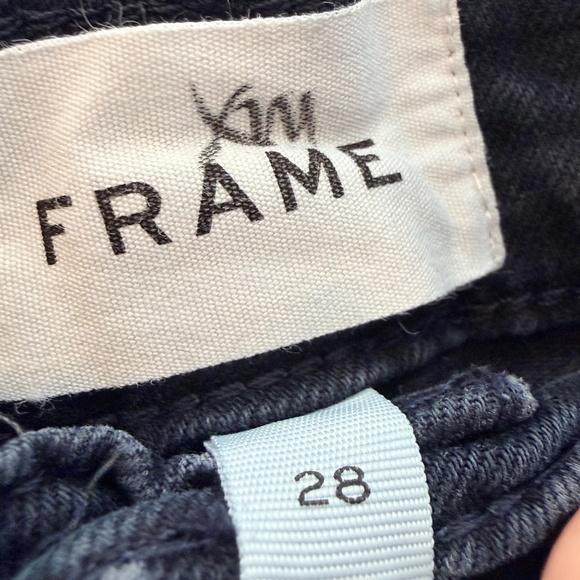 Frame Le Sylvie Slender Straight Jeans In Plymouth Gray Black Wash SIZE 28 - Picture 8 of 13